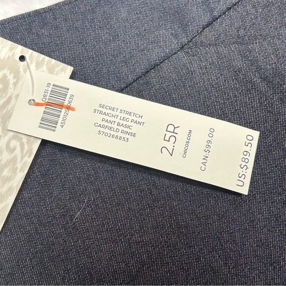 Chico's Secret Stretch Straight Leg Trousers Workwear Pants Basic Garfield Rinse - Picture 5 of 8